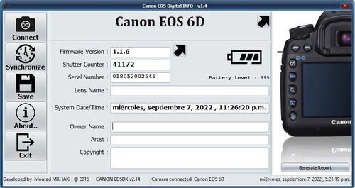 Imagen 6 de 6 de Cámara Canon Eos 6d (wg) Dslr Color Negro 41mil Shots