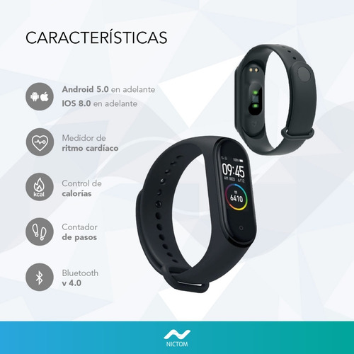 Imagen 3 de 5 de Smartwatch Nictom Nt03 Sumergible Negro
