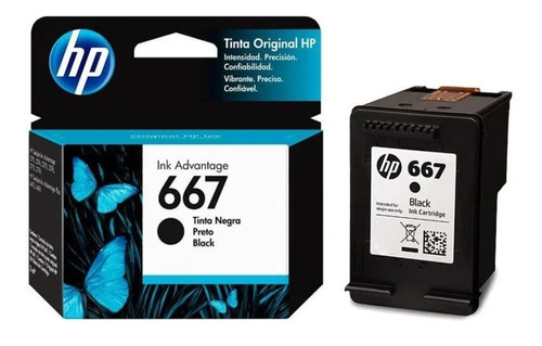 Cartucho De Tinta Hp 667 Negro Original 