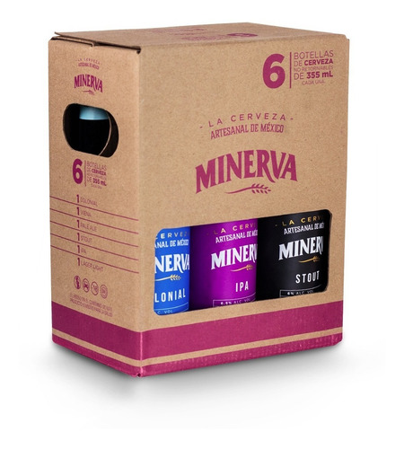 Imagen 1 de 5 de Cerveza Minerva 6 Pack Mix