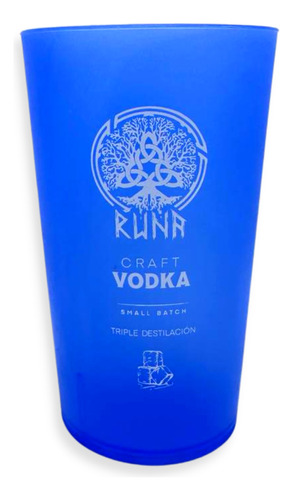 Vaso De Plástico Azul Runa Craft Vodka Destilado 400ml 
