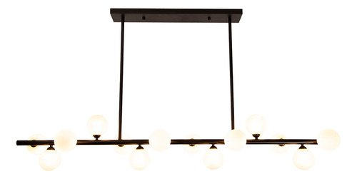 Lámpara Colgante Acabado Negro Mate, 14 Luces G9 25w