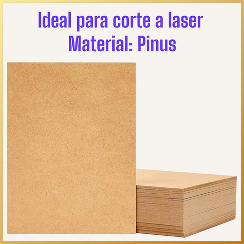 Placa Mdf Cru 20x20 Chapas 2,5mm 20 Uni Artesanato Quadros