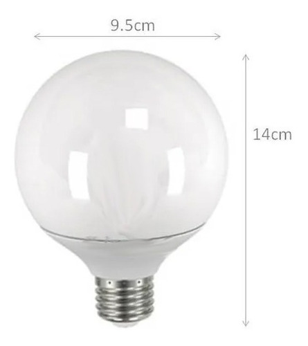 Imagen 3 de 5 de Lampara Interelec Led Globo G95 15w E27 Luz Fria 404051