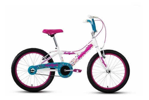 Imagen 1 de 2 de Bicicleta infantil Mercurio Essential SweetGirl R20 1v frenos v-brakes color blanco/magenta/azul