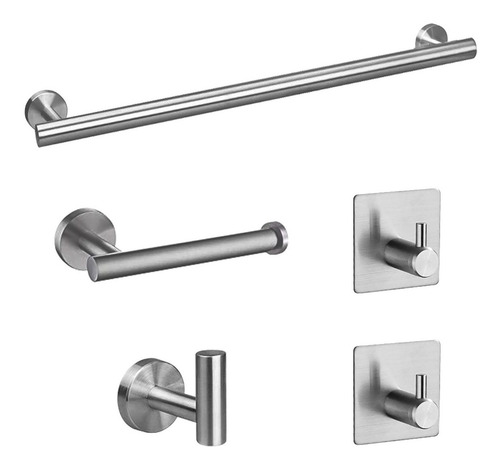 Imagen 1 de 2 de Set De 5 Accesorios De Baño Acero Inoxidable