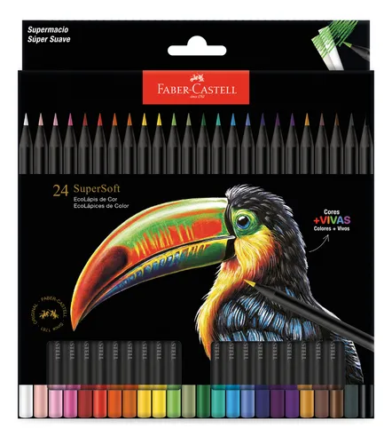 Lápis De Cor Faber-Castell Supersoft 24 cores
