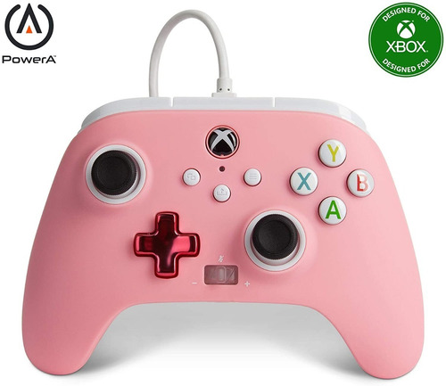 Control Alambrico Power A Rosa Para Xbox Series X Y Xbox One