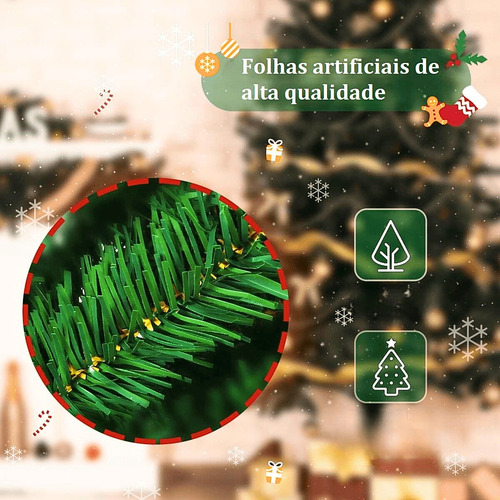 Árvore De Natal Canadense Pinha E Led 1,20m C/300 Galhos