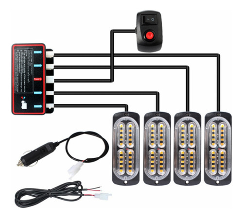 Luz Estroboscópica, 4 Unidades, 20 Led, Luz Estroboscópica D