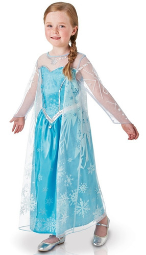 Disfraz Frozen Elsa + Trenza, Corona, Cetro - Talle S, M, L
