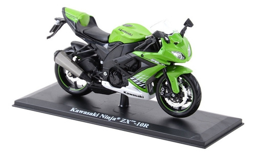 Moto/cuatriciclo En Miniatura Kawasaki Ninja Zx-10r 2008 1:18 Color Verde