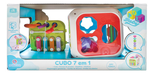 Brinquedo Cubo Multi Atividade 7 Em 1 Bebê Montessori Bb3013 Cor Multicolor