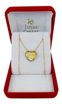 Comprar Conjunto Oro 18k Cadena Singapur Corazón Calado Italiano A6c