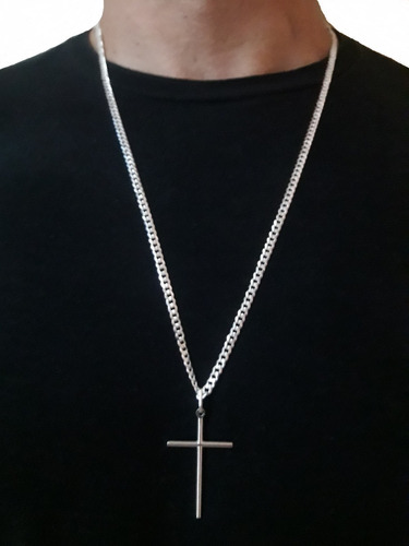 Crucifixo Palito Groumet 1x1 70cm 14.5gr Em Prata 925+brinde