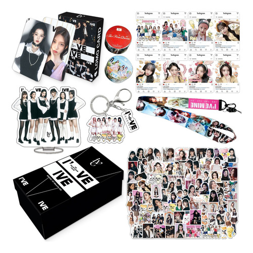 Caja De Regalo Ive Photo Card De 8 Piezas, Llavero, Pegatina