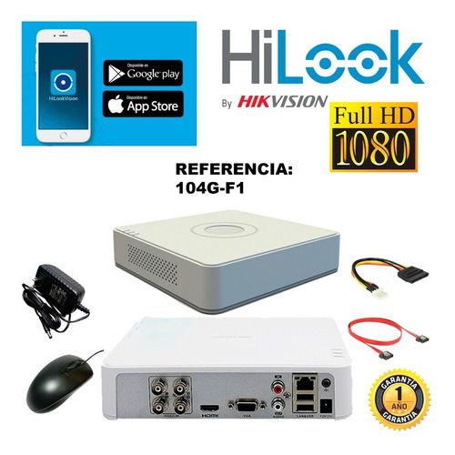 Imagen 4 de 10 de Kit Hikvision Hilook Dvr 1080 4ch + 4 Cámaras 1080p +accesor