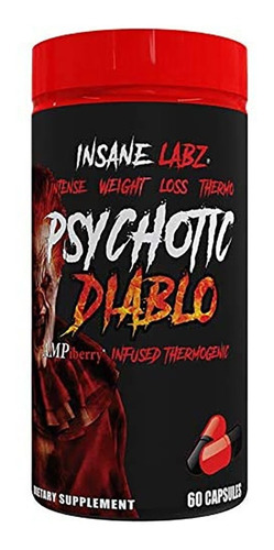 Termogénico Psychotic Diablo Insane Labz 60 Cápsulas Sabor Sin sabor