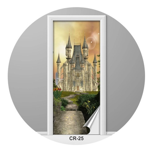 Adesivo Para Porta Castelo Encantado Decoração Cr-25