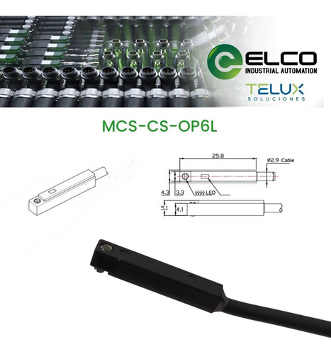Sensor Magnetico Para Piston Mcs-cs-op6l 2m Pnp Elco Kit 10