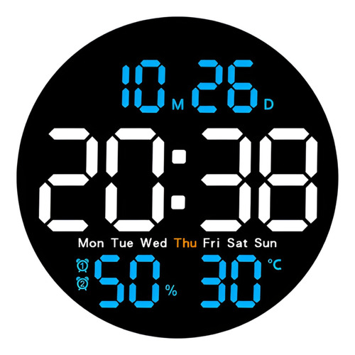 Reloj De Pared Digital 10'', Led Con Temperatura Y Humedad®