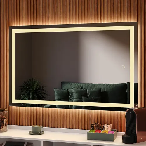 Espelho Retangular 80x60 Led Multicolor Parede Decorativo Led Multicolor