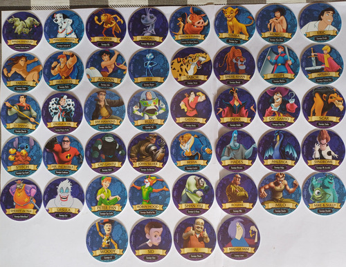 Coleção Completa Tazos Disney Heroes E Villanos (Usado)