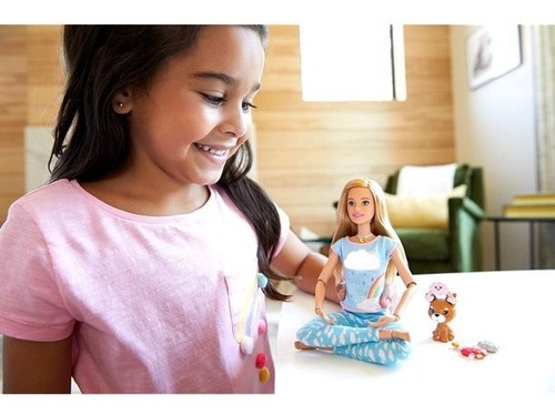 Barbie Medita Comigo Articulada Fashionista Loira Luz Som