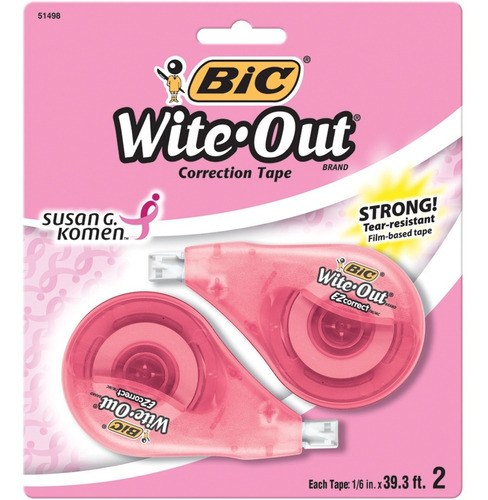 Cinta Correctora Tipex Bic Wite Out Edición Rosa