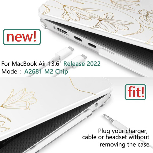 Twolskoo Para M2 Macbook Air 13 Pulgadas Case 2022 A2681, Cu