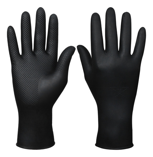 Paquete De 10 Guantes De Látex Reutilizables Negros Para Pel