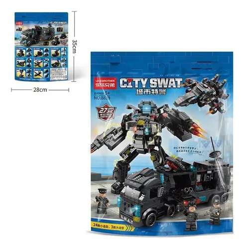 Armatodo Bloques Construccion Robot Policía De Ciudad 585pcs
