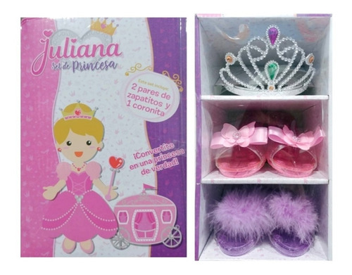 Juliana Set De Princesa Lindos Zapatos Y Corona Premium