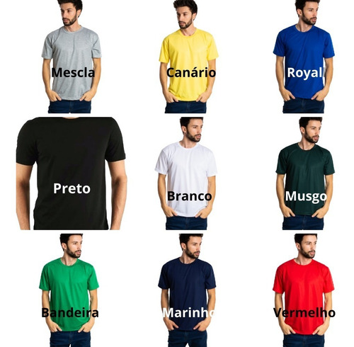 Imagem 3 de 4 de Combo 10 Camisetas Pv Malha Fria Coloridas Atacado P-m-g-gg