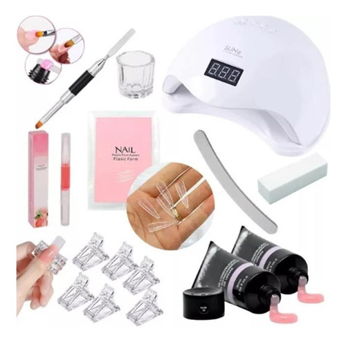 Kit Para Unhas Polygel Cabine 48w Para Manicure E Pedicure