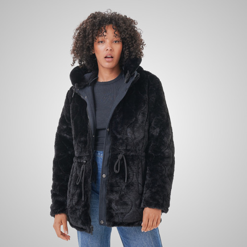 Campera Parka Mujer Con Piel Reversible Abrigada Premium