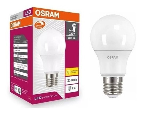 Lampara Led Osram Led Bulb 4.5w E27 Color Frio Packx10unidad