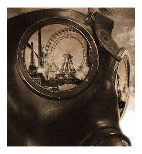Vinilo 45x45cm Gas Mascara Vintage Steamp Punk Nuclear