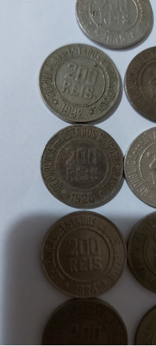 Vendo Lote De Moedas De 200 Réis. Brinde Duas Moedas 100 Rei