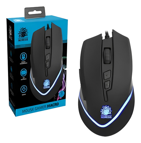 Mouse Gamer Macro 5+ Iluminação Colorida Com Cabo Oferta