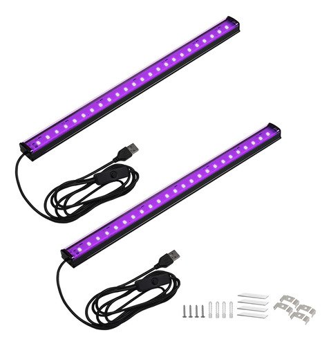 Barra De Luz Negra De Uv Led, Cable Usb De 10w 5 Pies L...