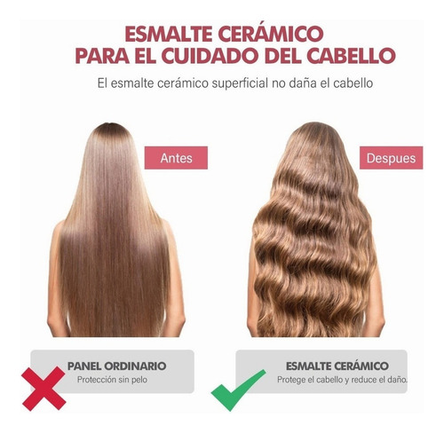Enderezador De Pelo 2 En 1 Ajustable Temperatura Rizador