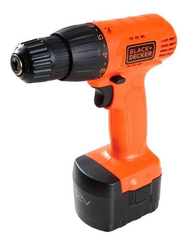 Taladro atornillador inalámbrico de 10mm Black+Decker CD121K 12V + accesorio con maletín de transporte