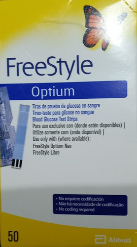 Tiras Reactivas Freestyle Medir La Glucosa. Caja De 50 Tiras