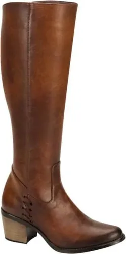 Botas Vaqueras Dama Largas Cafes Con Tacon Hermosas