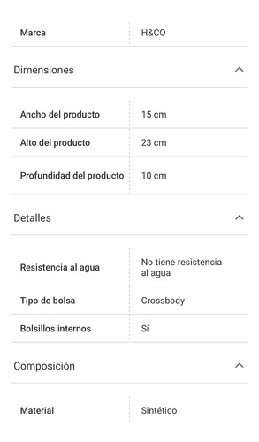 Bolsa Crossbody Doble Cierre Marca H&co