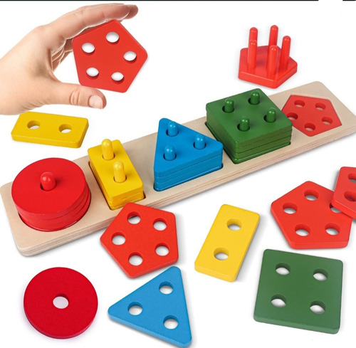 Juguete Montessori Didáctico De Clasificación Y Apilamiento