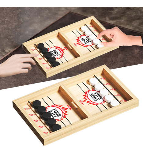 Juego De Hockey De Madera De Mesa, S Rojo Con 10 Ajedrez