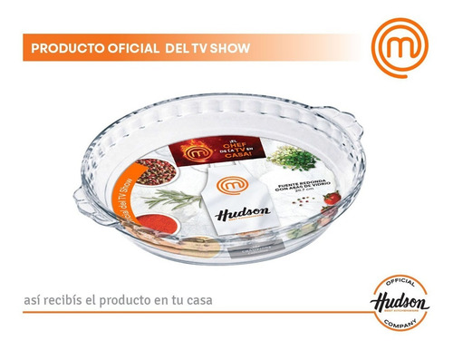 Fuente Vidrio Templado Hudson Redonda Con Asas Horno 28,7 Cm