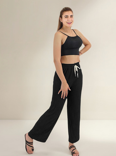 Pantalón Corte Recto Pata Elefante Cómodo Casual Moderno